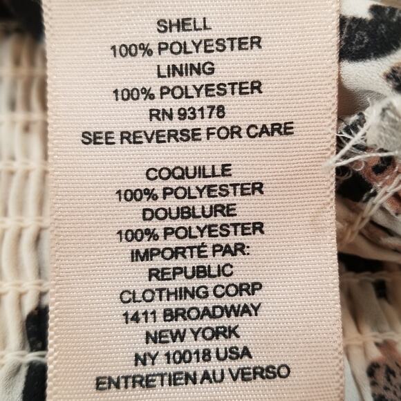 Philosophy Pullover V-Neck Animal Print Top Smocked At Hem Ruffled Sleeve Size M - Picture 8 of 9